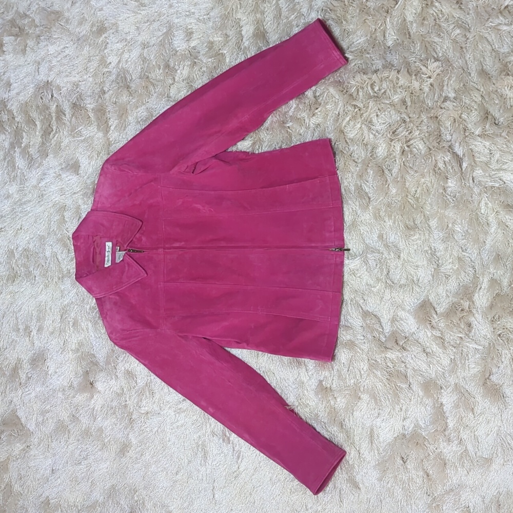 Coldwater Creek Pink Suede Leather Jacket S - Picture 3 of 10
